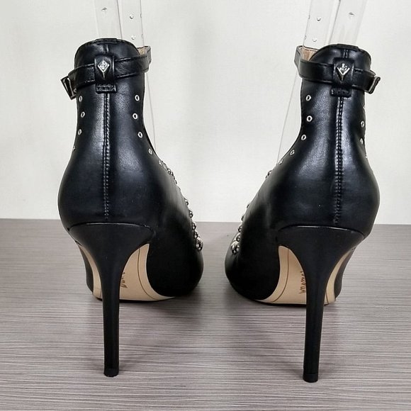 Sam Edelman Helen Ankle Strap Pump, Black Leather, Womens Size 5 M / 35 - Picture 5 of 11